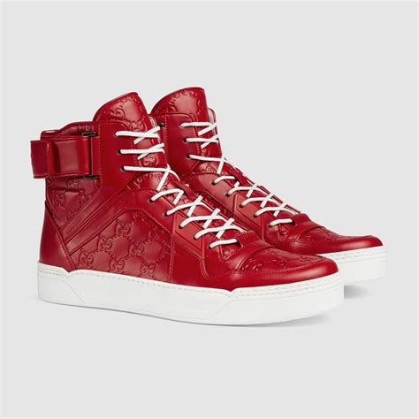 gucci sneakers red sole|gucci red web sneakers.